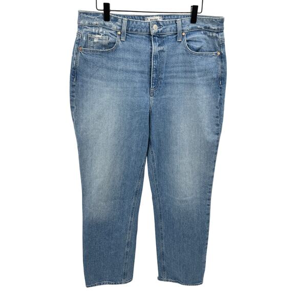 Paige Noella High-Rise Charming Distressed Straight Leg Jeans Size 32 - Picture 3 of 10